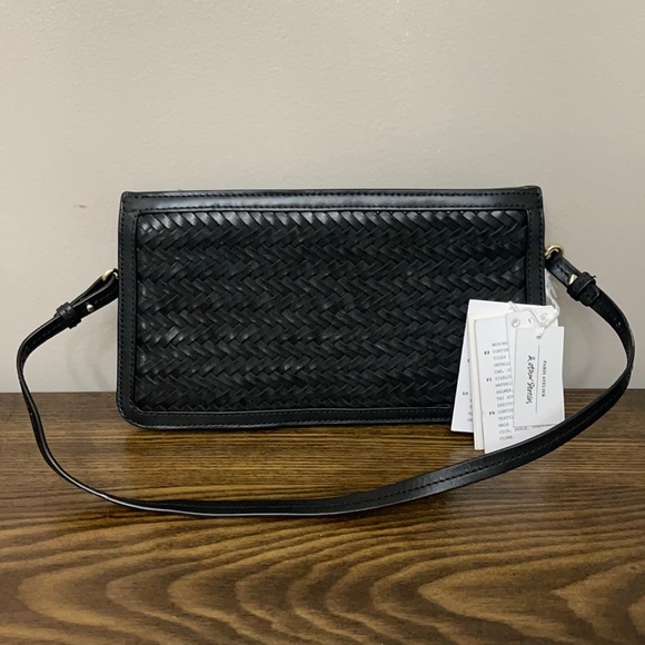 & Other Stories Handbags - Paris Atelier & Other Stories Black Leather Woven Shoulder Bag